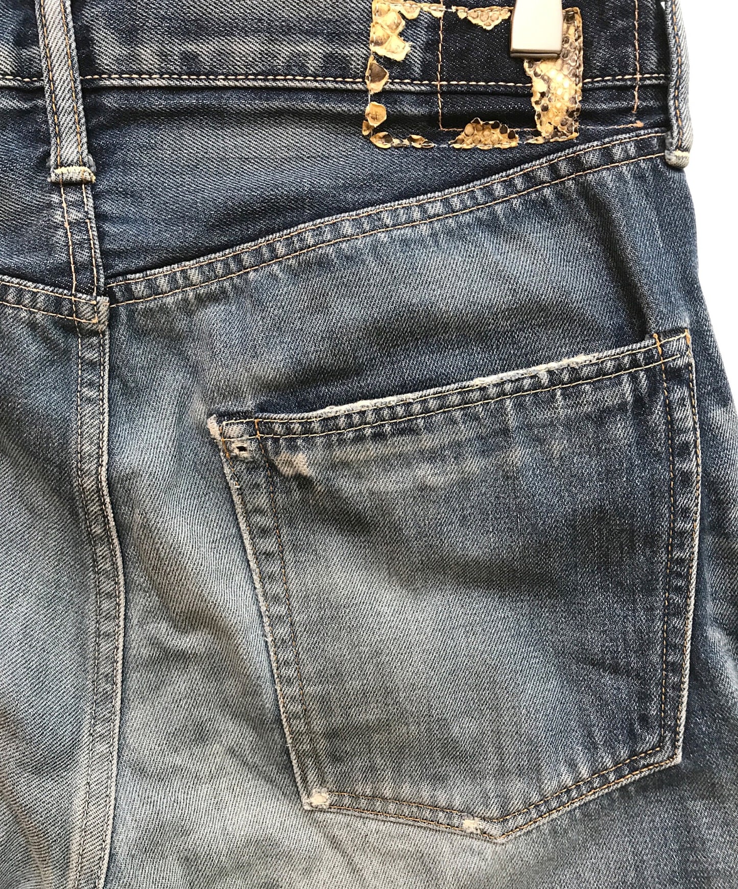 [Pre-owned] VISVIM Fluxus Damaged Denim Pants/01D2