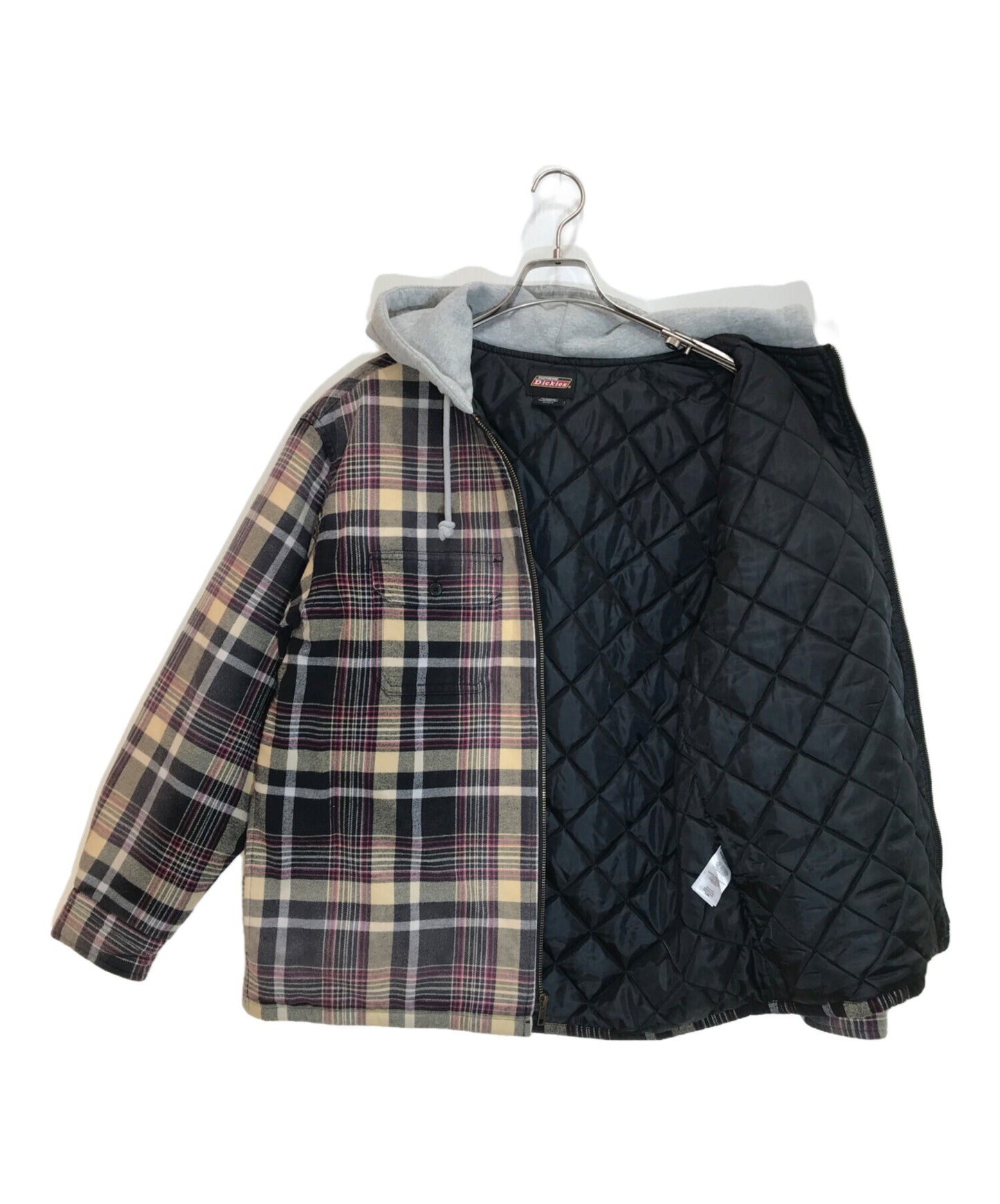 [Pre-owned] SUPREME PLAID HOODED ZIP UP SHIRT