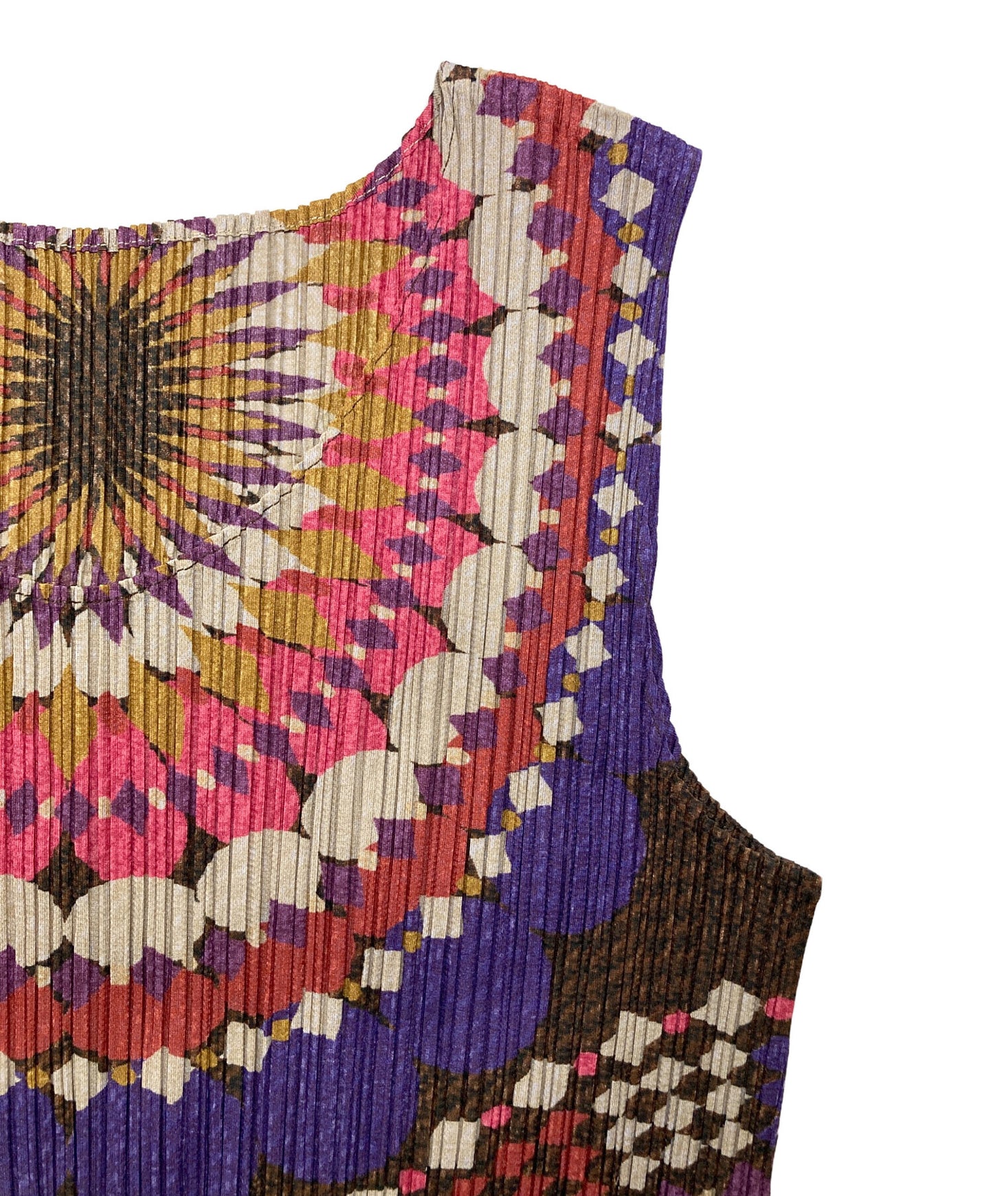 [Pre-owned] PLEATS PLEASE Pleated dress with all-over pattern PP03-JT631