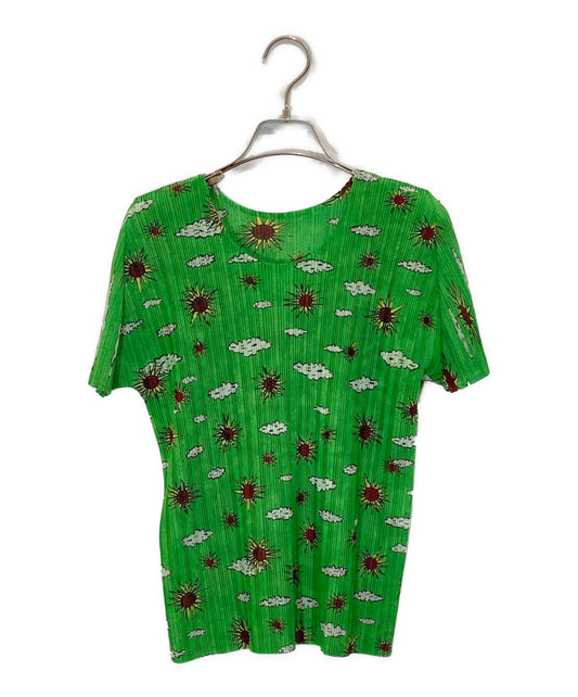 [Pre-owned] PLEATS PLEASE printed pleated blouse PP13-FK382