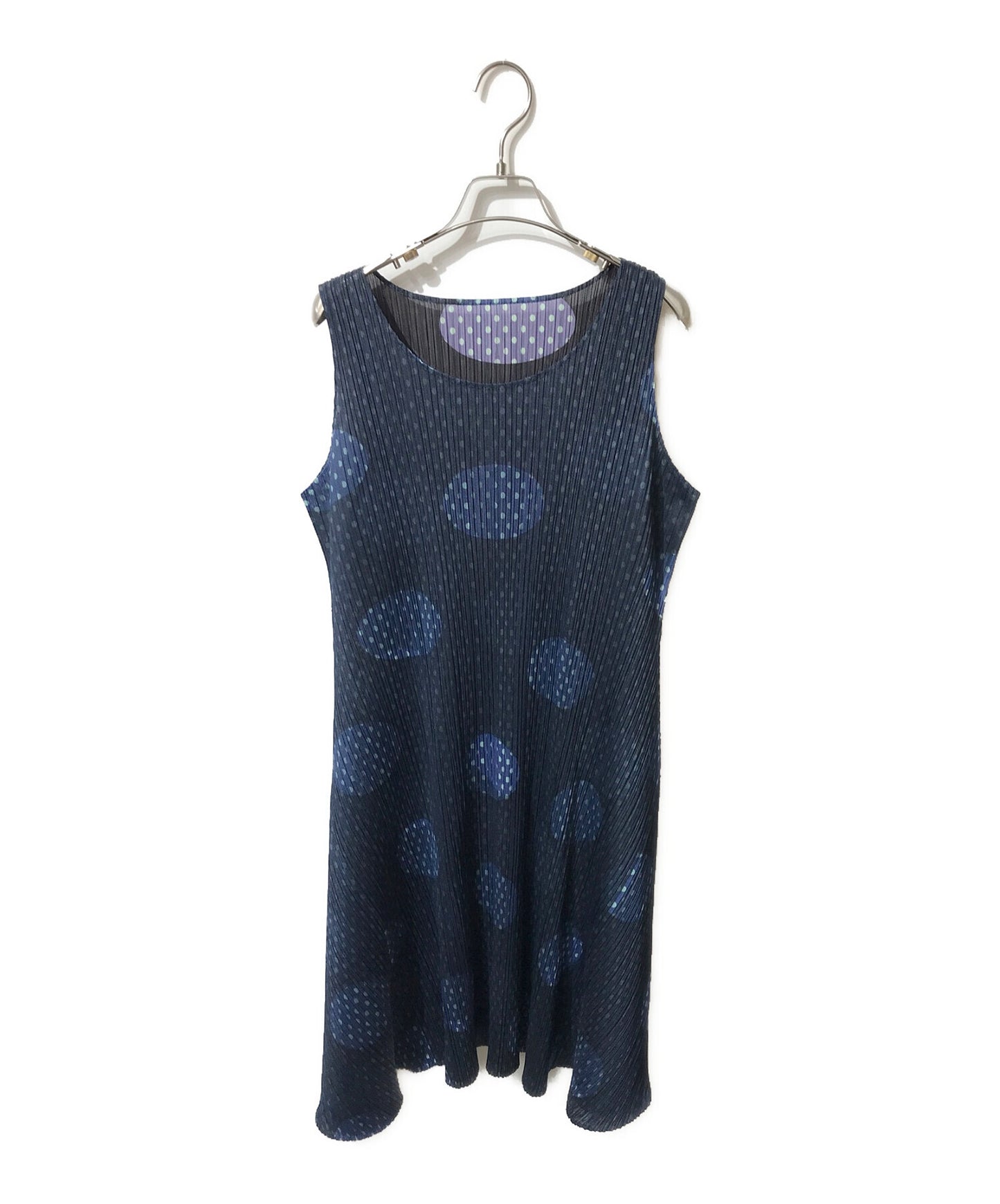 [Pre-owned] PLEATS PLEASE Pleated Dot Sleeveless Dress PP01-JH715