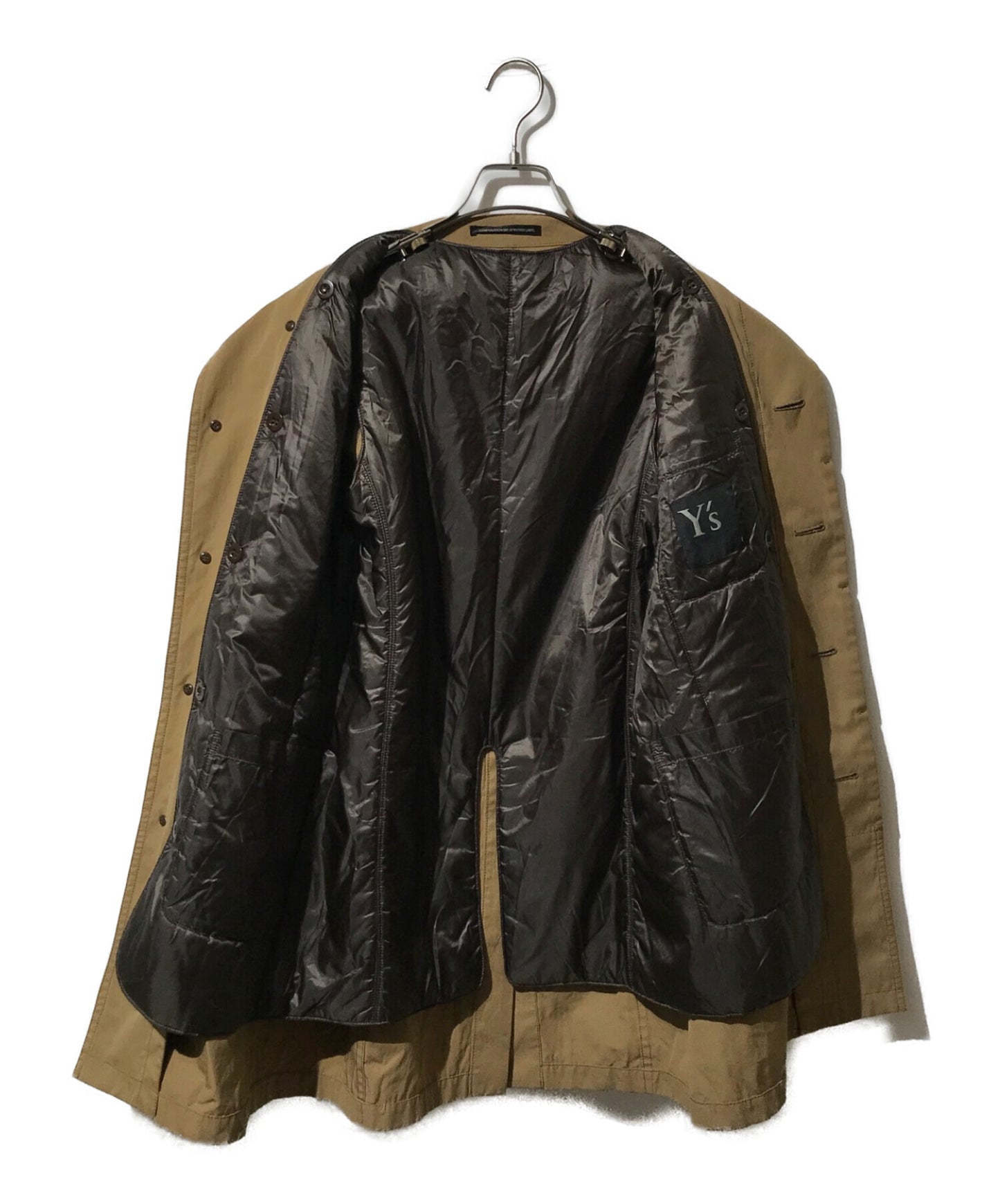 [Pre-owned] Y's Lined stainless-steel collar coat with liner YD-C02-900