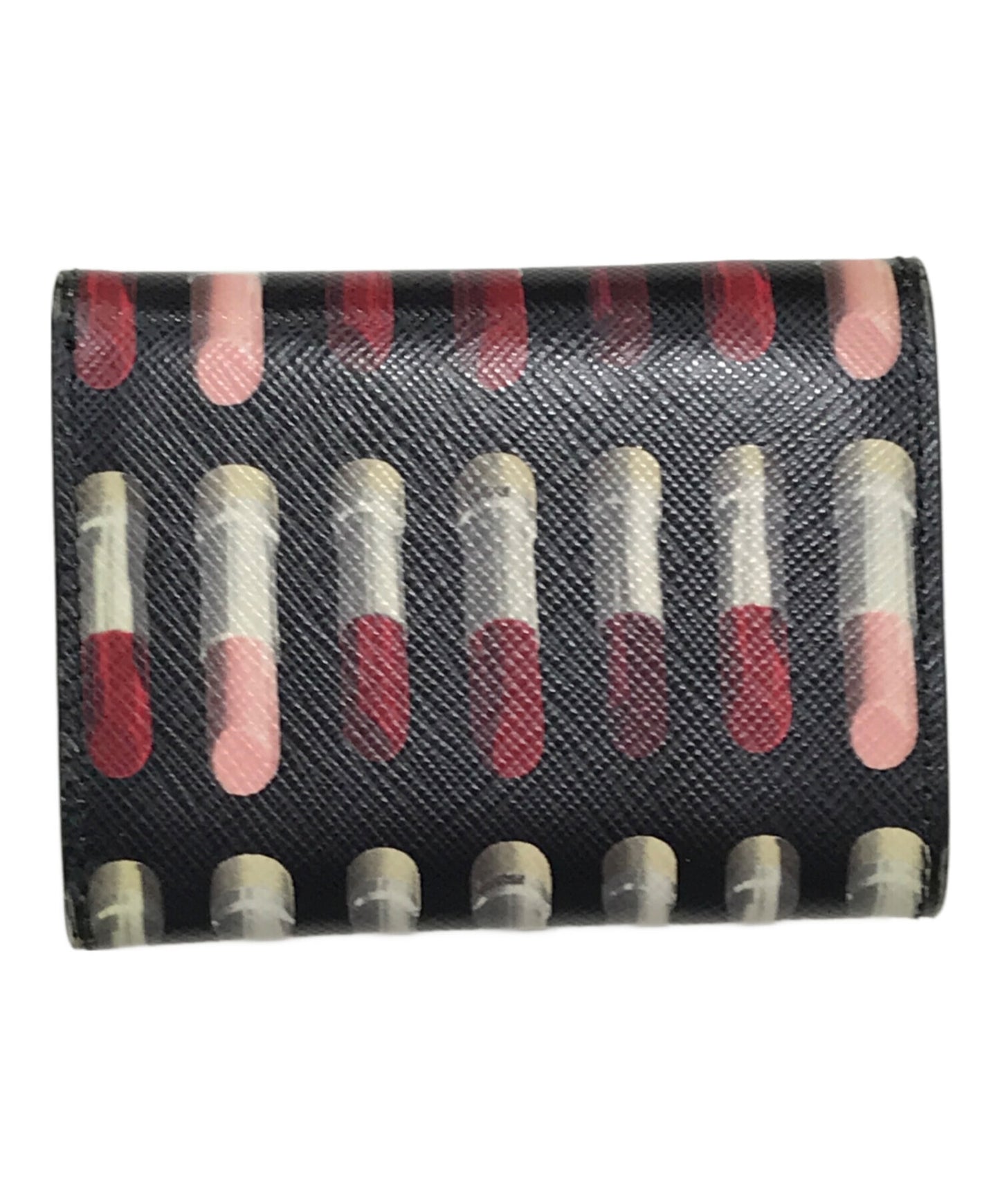 [Pre-owned] PRADA Lipstick Pattern Trifold Wallet 1MH021