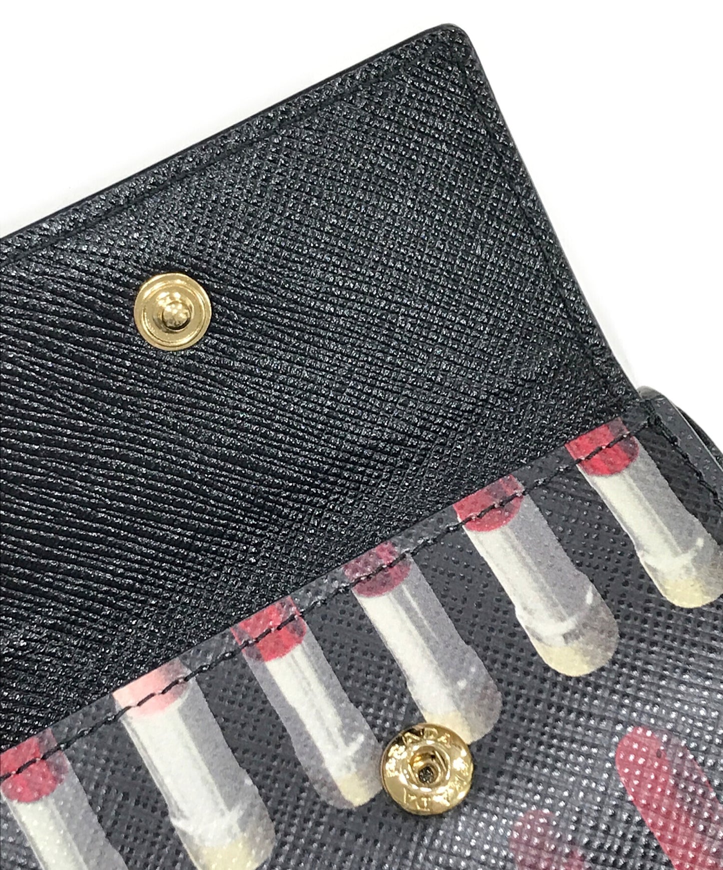 [Pre-owned] PRADA Lipstick Pattern Trifold Wallet 1MH021