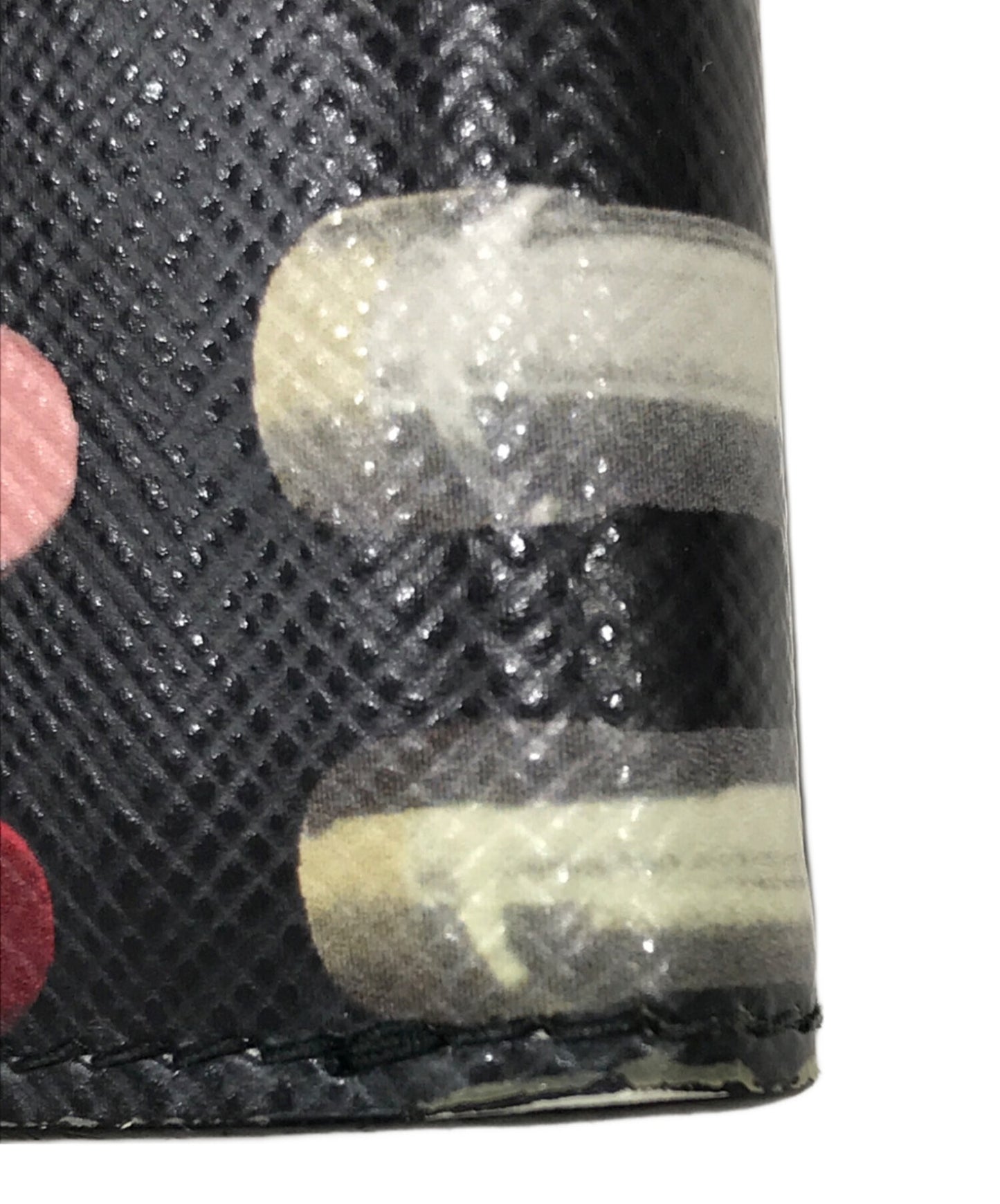 [Pre-owned] PRADA Lipstick Pattern Trifold Wallet 1MH021