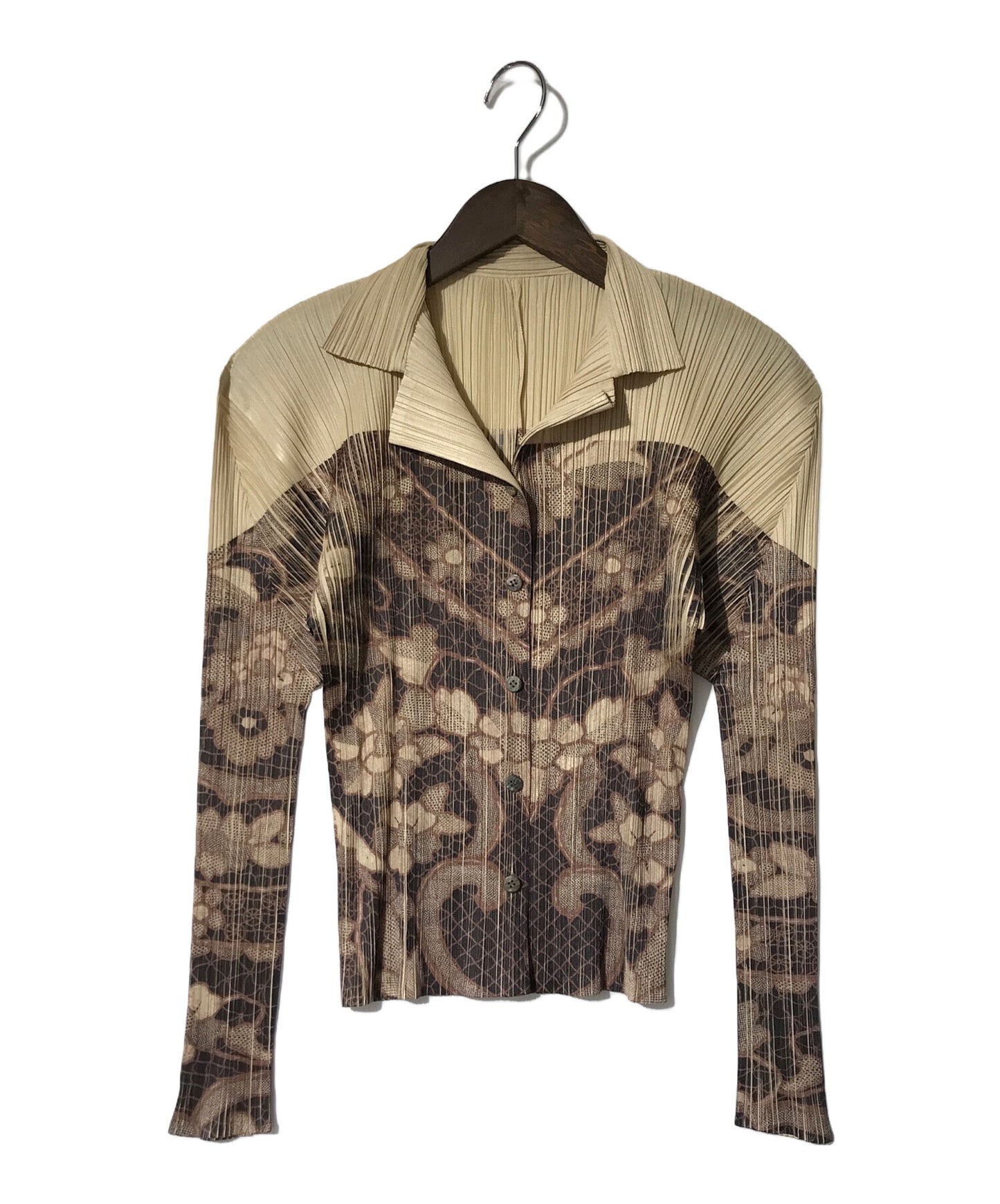 [Pre-owned] PLEATS PLEASE Transfer Flower Print Long Sleeve Shirt PP86-JK424