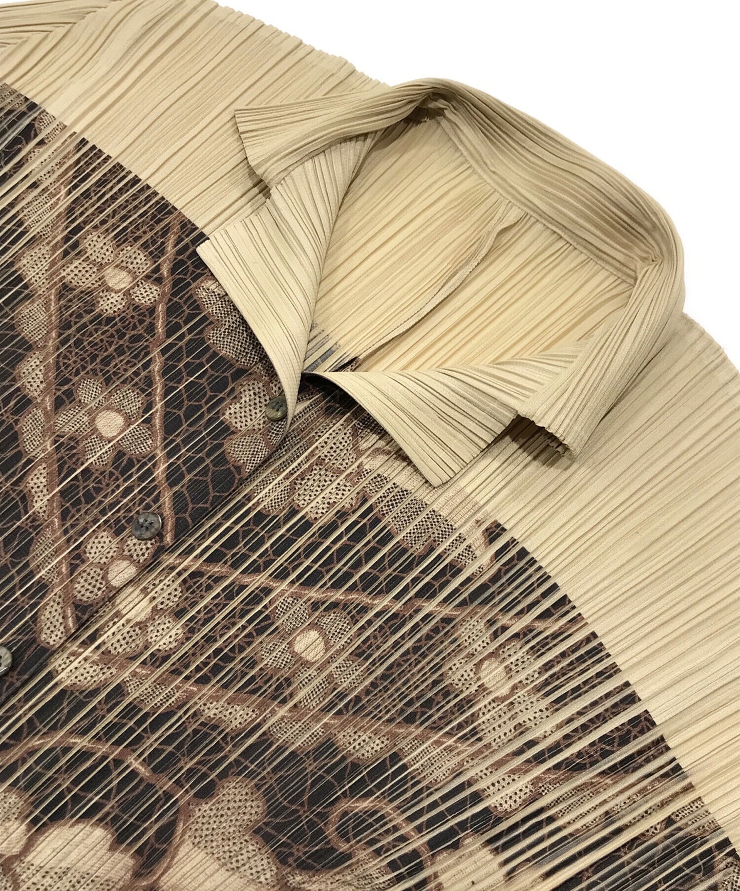 [Pre-owned] PLEATS PLEASE Transfer Flower Print Long Sleeve Shirt PP86-JK424