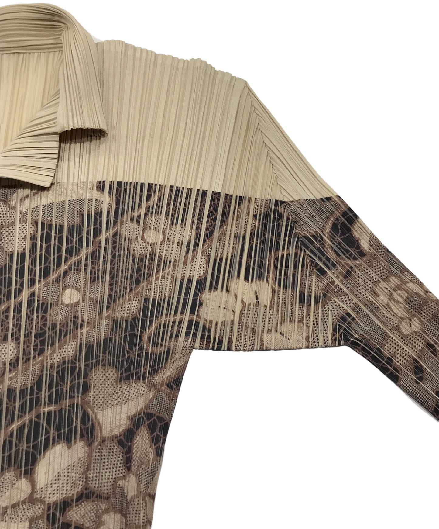 [Pre-owned] PLEATS PLEASE Transfer Flower Print Long Sleeve Shirt PP86-JK424