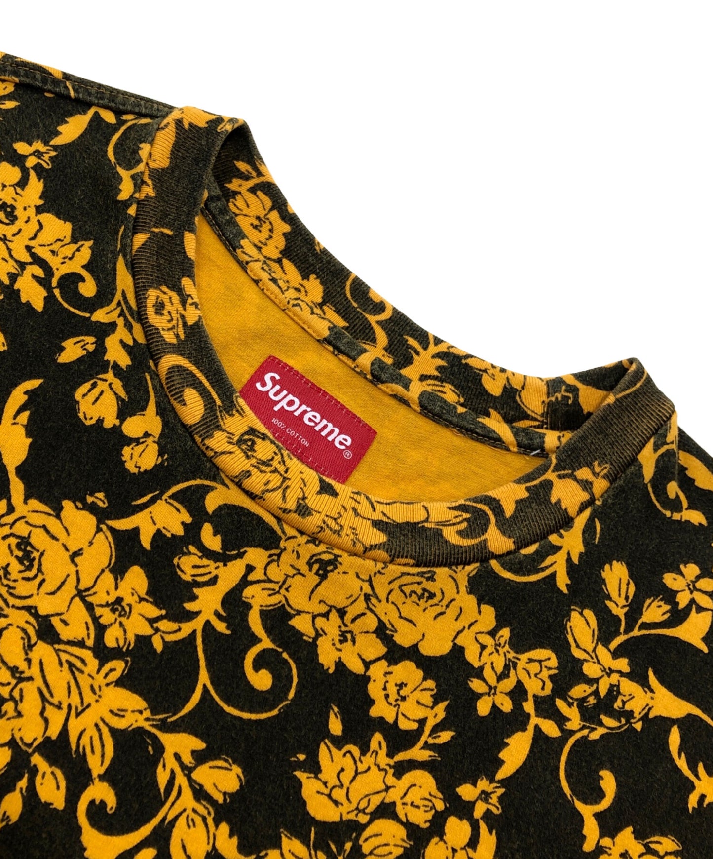[Pre-owned] SUPREME Small box logo tee black flora