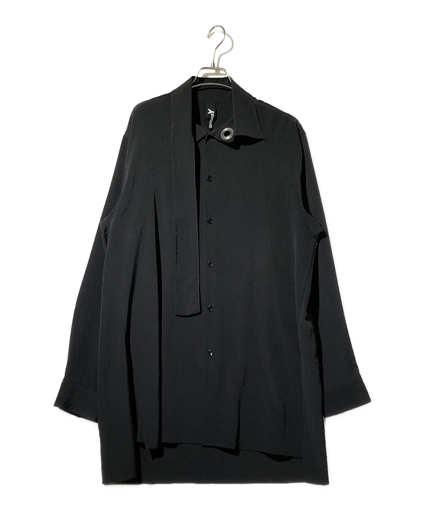 [Pre-owned] GROUND Y Eyelet bow collar shirt GE-B02-500