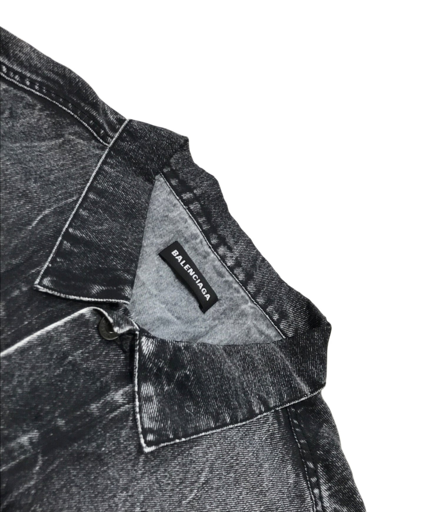 [Pre-owned] BALENCIAGA Denim Transfer Print Stretch Jacket 621580 TIW57