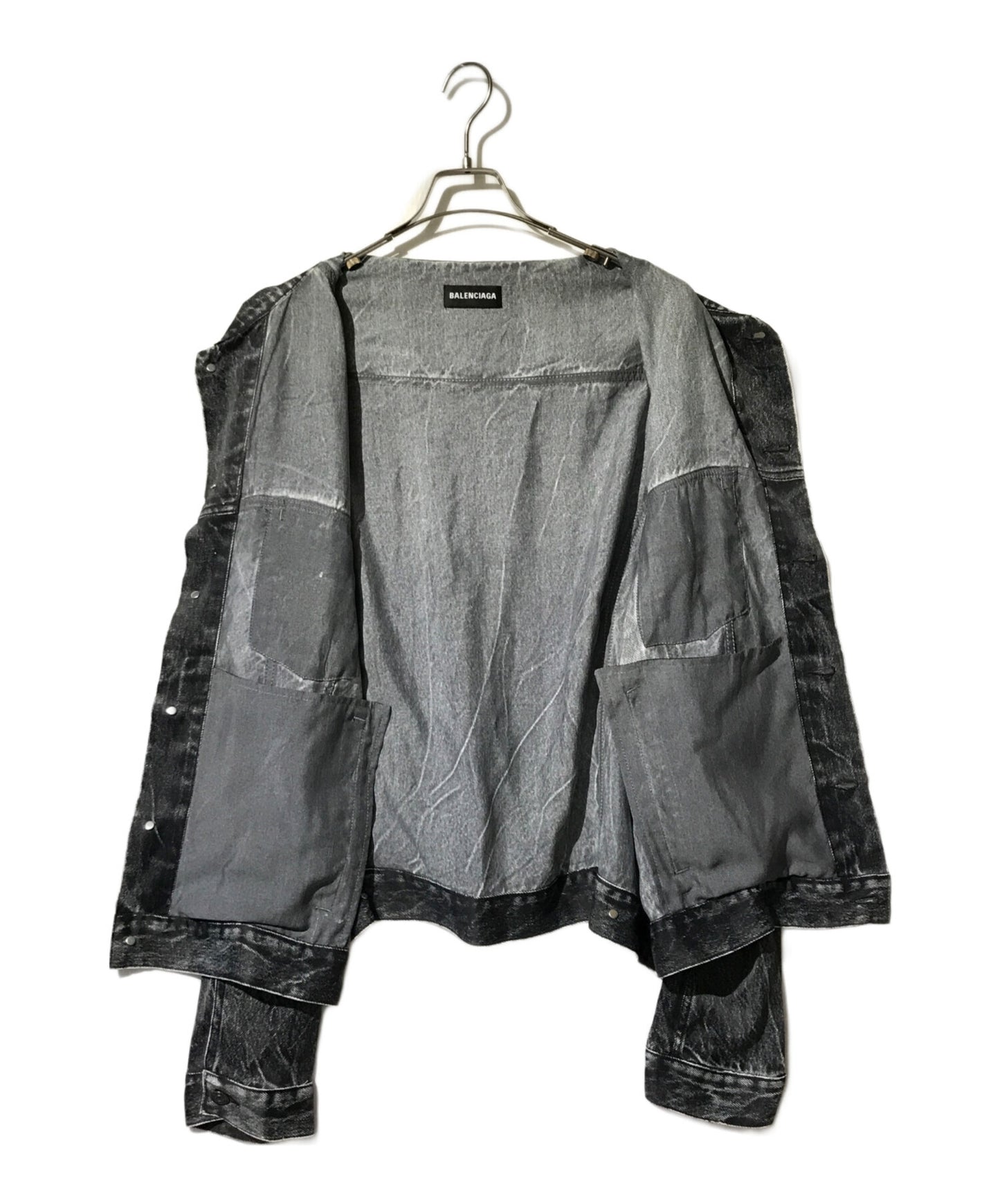 [Pre-owned] BALENCIAGA Denim Transfer Print Stretch Jacket 621580 TIW57