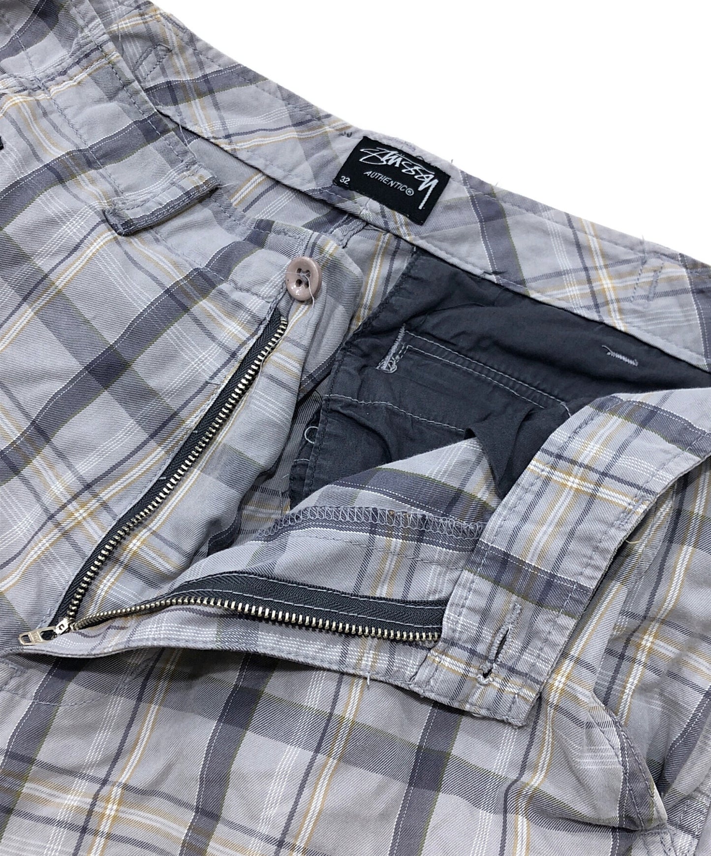 [Pre-owned] stussy check cargo pants