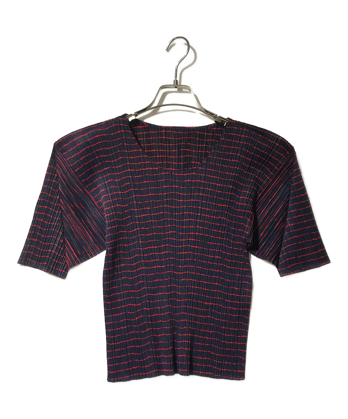 [Pre-owned] PLEATS PLEASE Pleated Striped Cut and Sewn PP96-JK082