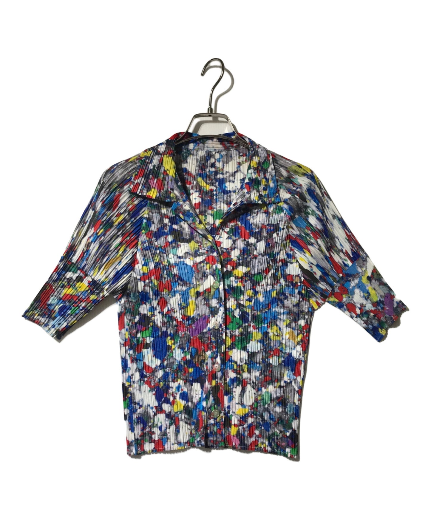 [Pre-owned] PLEATS PLEASE Pleated shirt with all-over pattern transfer PP96-JK024