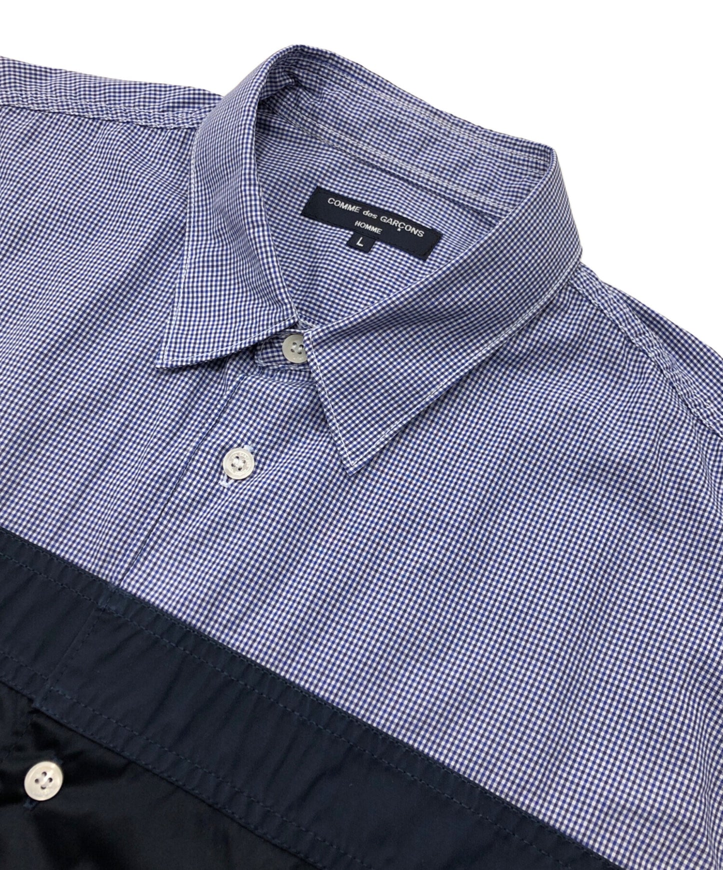 [Pre-owned] COMME des GARCONS HOMME Different Fabric Switched Gingham Check L/S Shirt HF-B006