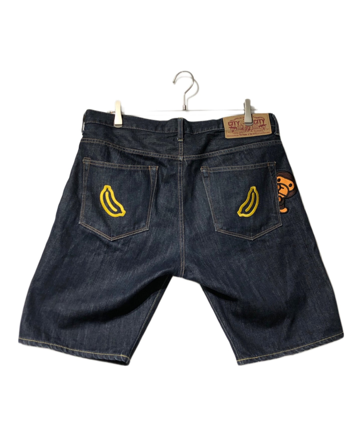 [Pre-owned] A BATHING APE Milo Embroidered Denim Half Pants