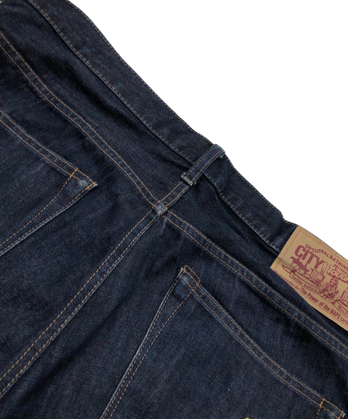 [Pre-owned] A BATHING APE Milo Embroidered Denim Half Pants