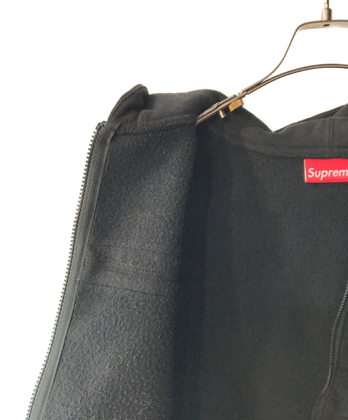 [Pre-owned] SUPREME Text Stripe Zip Up Hooded