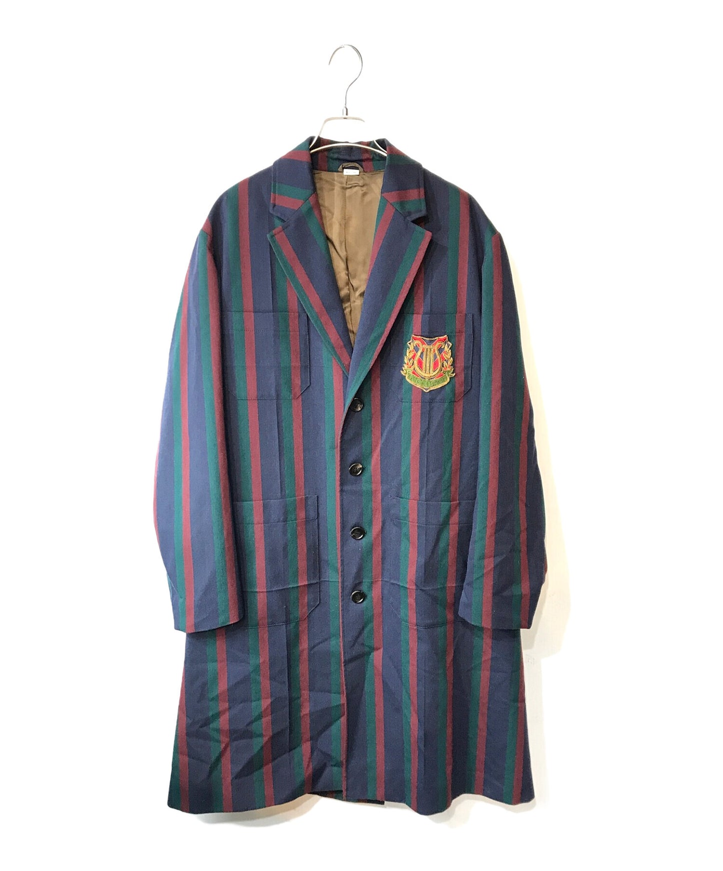 [Pre-owned] GUCCI STRIPED WOOL COAT WITH CREST 575313 zacb8