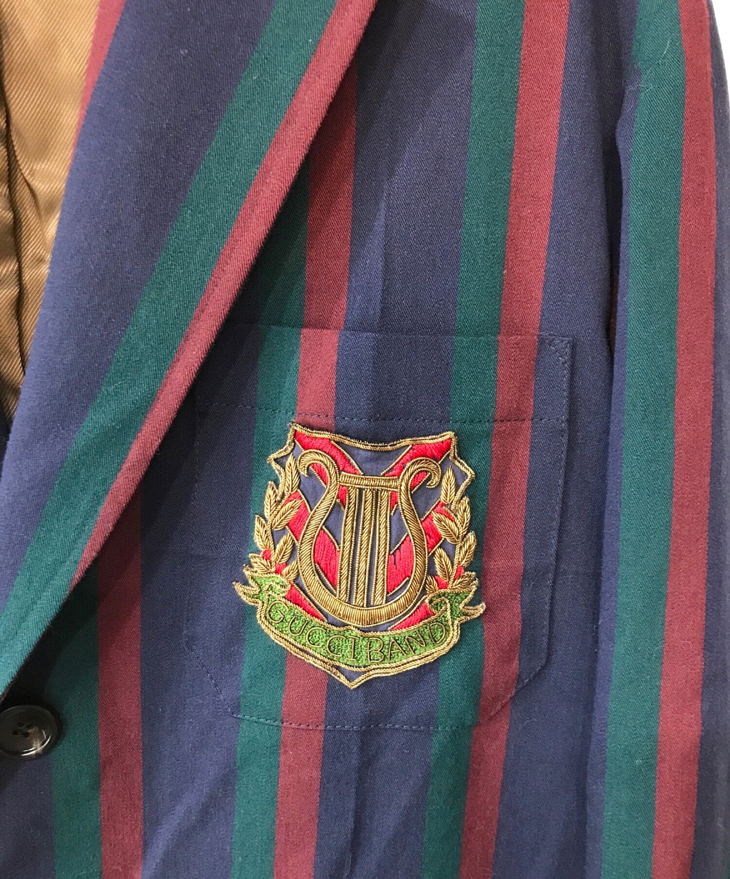 [Pre-owned] GUCCI STRIPED WOOL COAT WITH CREST 575313 zacb8