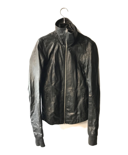 [Pre-owned] RICK OWENS Intarsia High Neck Leather Jacket RU2761