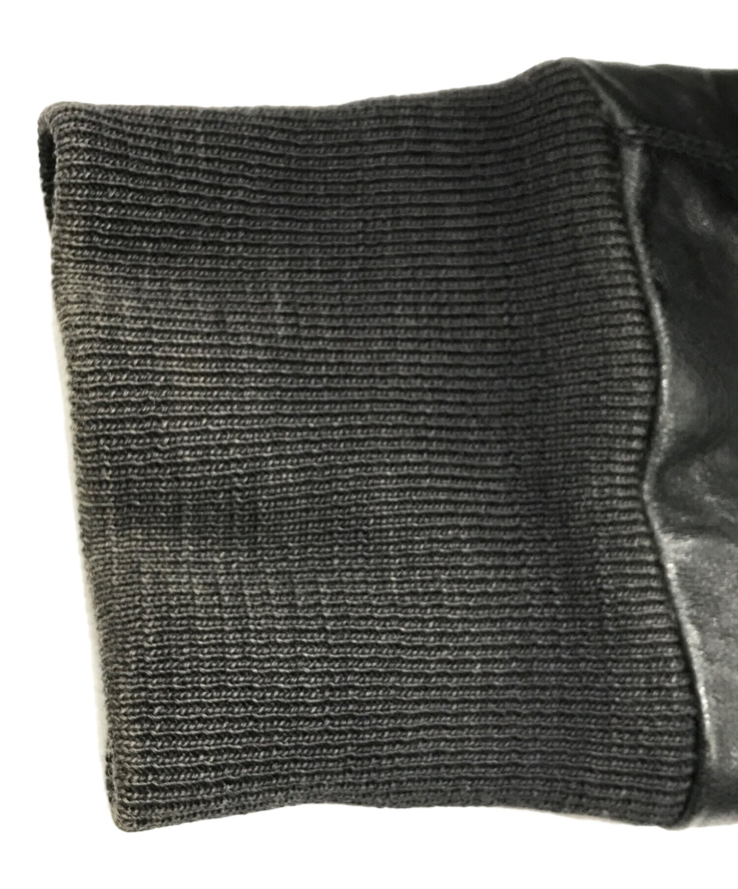 [Pre-owned] RICK OWENS Intarsia High Neck Leather Jacket RU2761