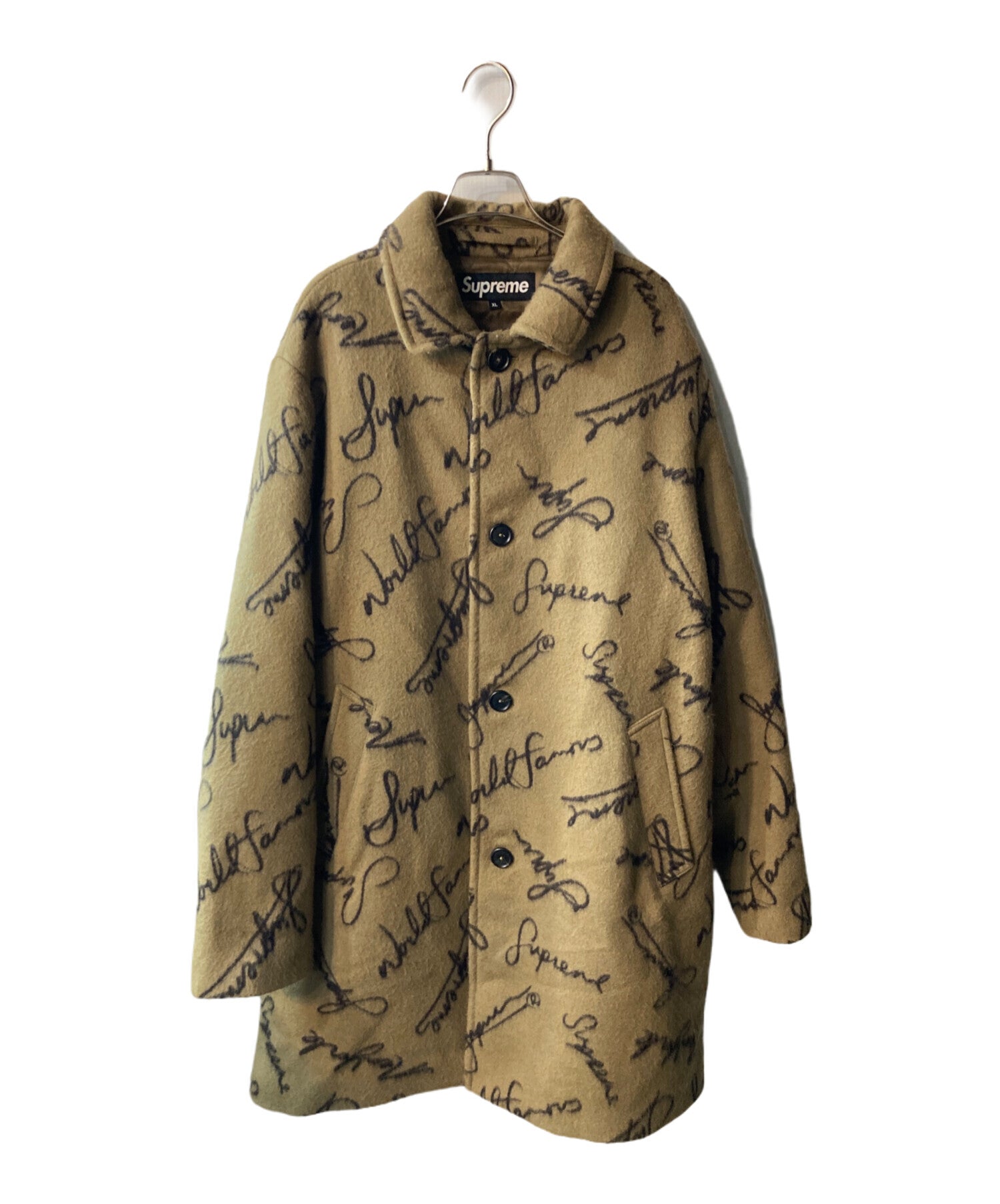 Pre-owned] SUPREME Script Logos Wool Over Coat – Archive Factory