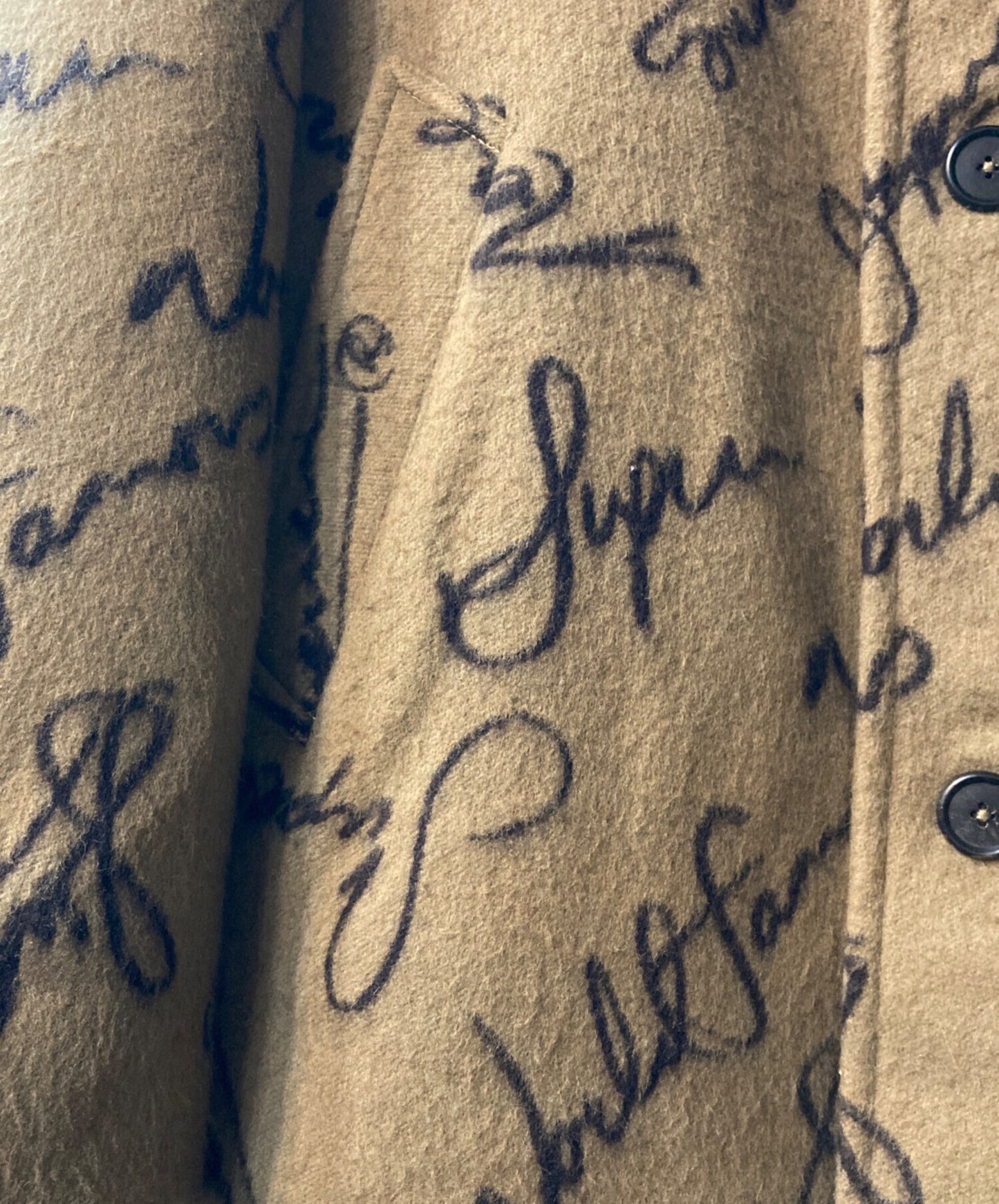 [Pre-owned] SUPREME Script Logos Wool Over Coat
