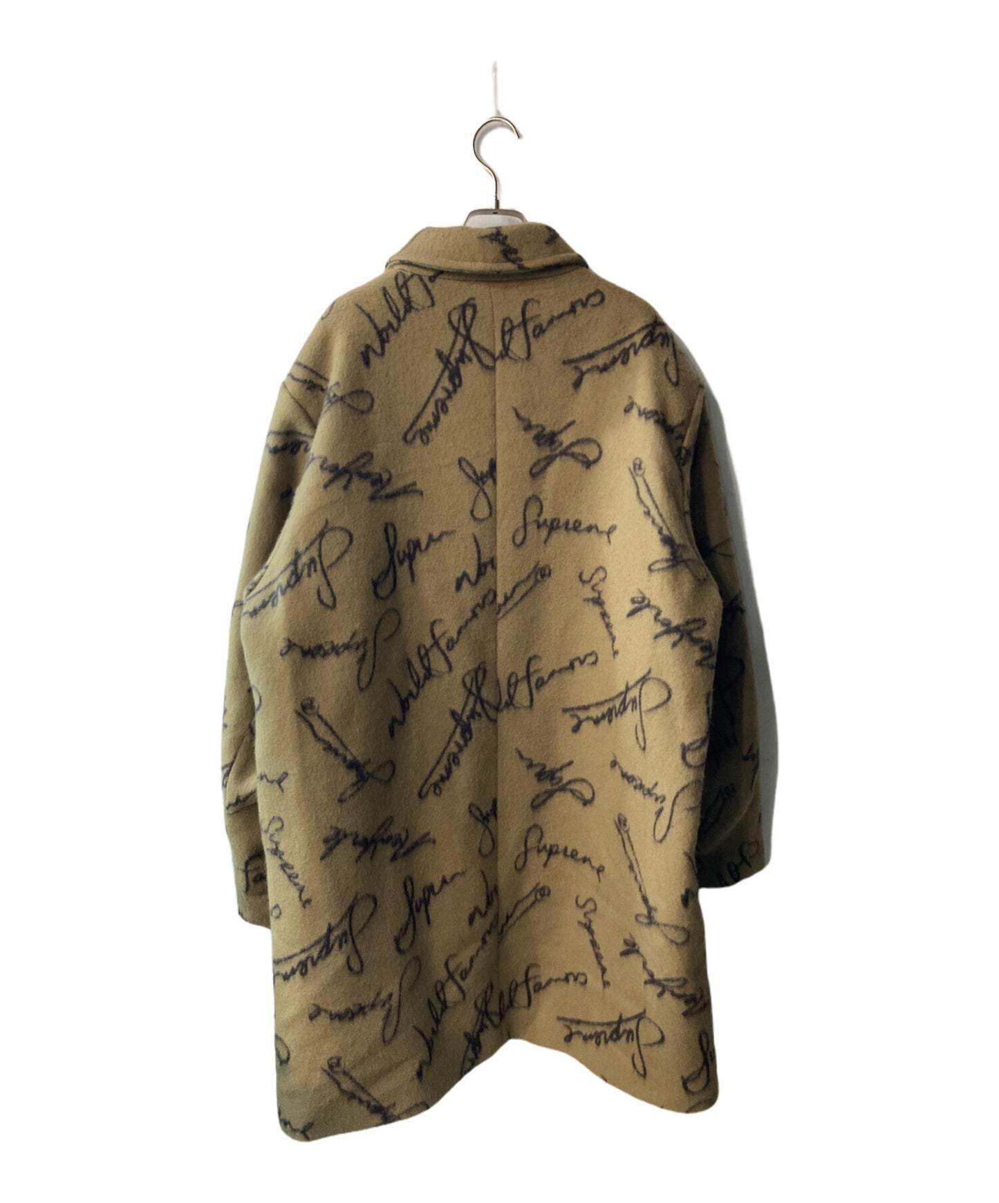 [Pre-owned] SUPREME Script Logos Wool Over Coat
