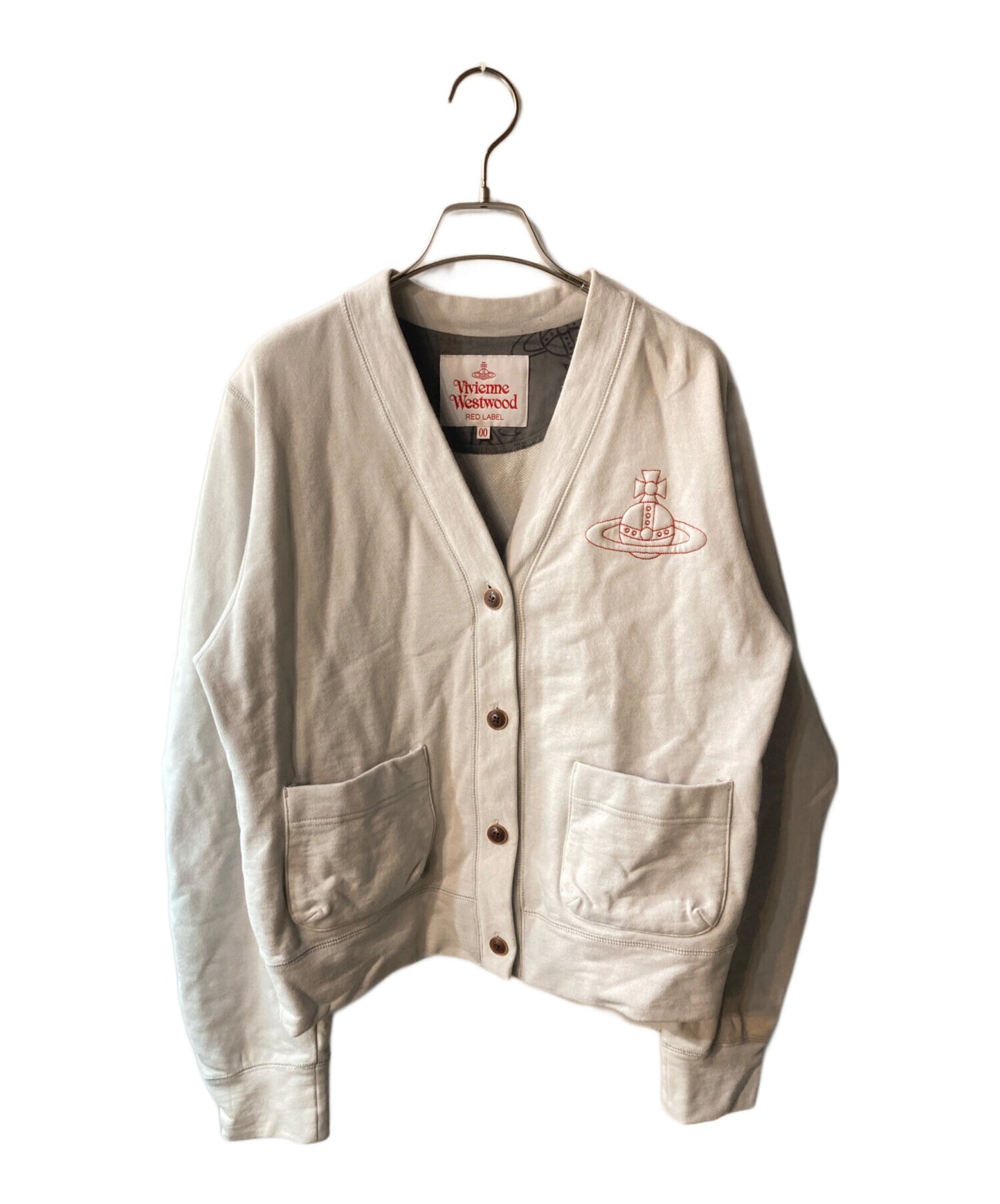 [Pre-owned] Vivienne Westwood RED LABEL Organic Cotton Heavy-Weave Fleece-Lined Dome Orb Cardigan 16-12-452003