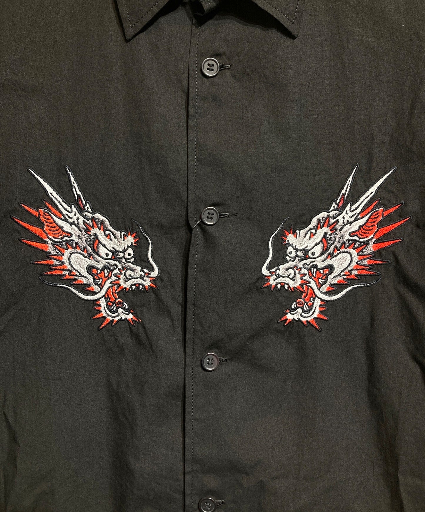 [Pre-owned] WILDSIDE YOHJI YAMAMOTO Cotton Embroidery Shirt (Dragon Fish) SP-B68-030