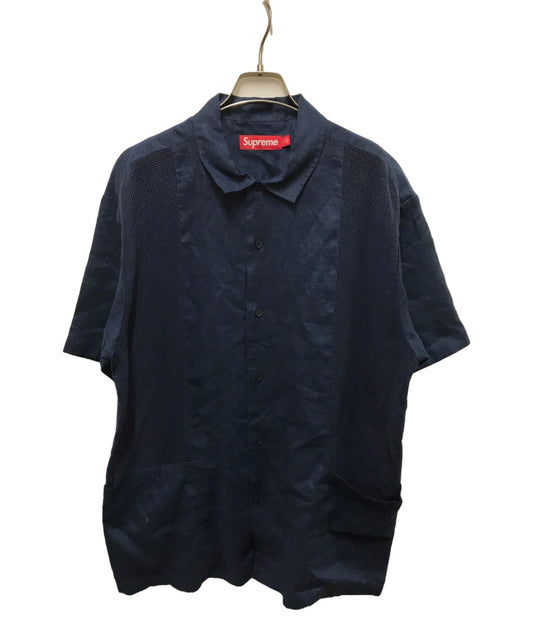 [Pre-owned] SUPREME Mesh Panel Linen S/S Shirt