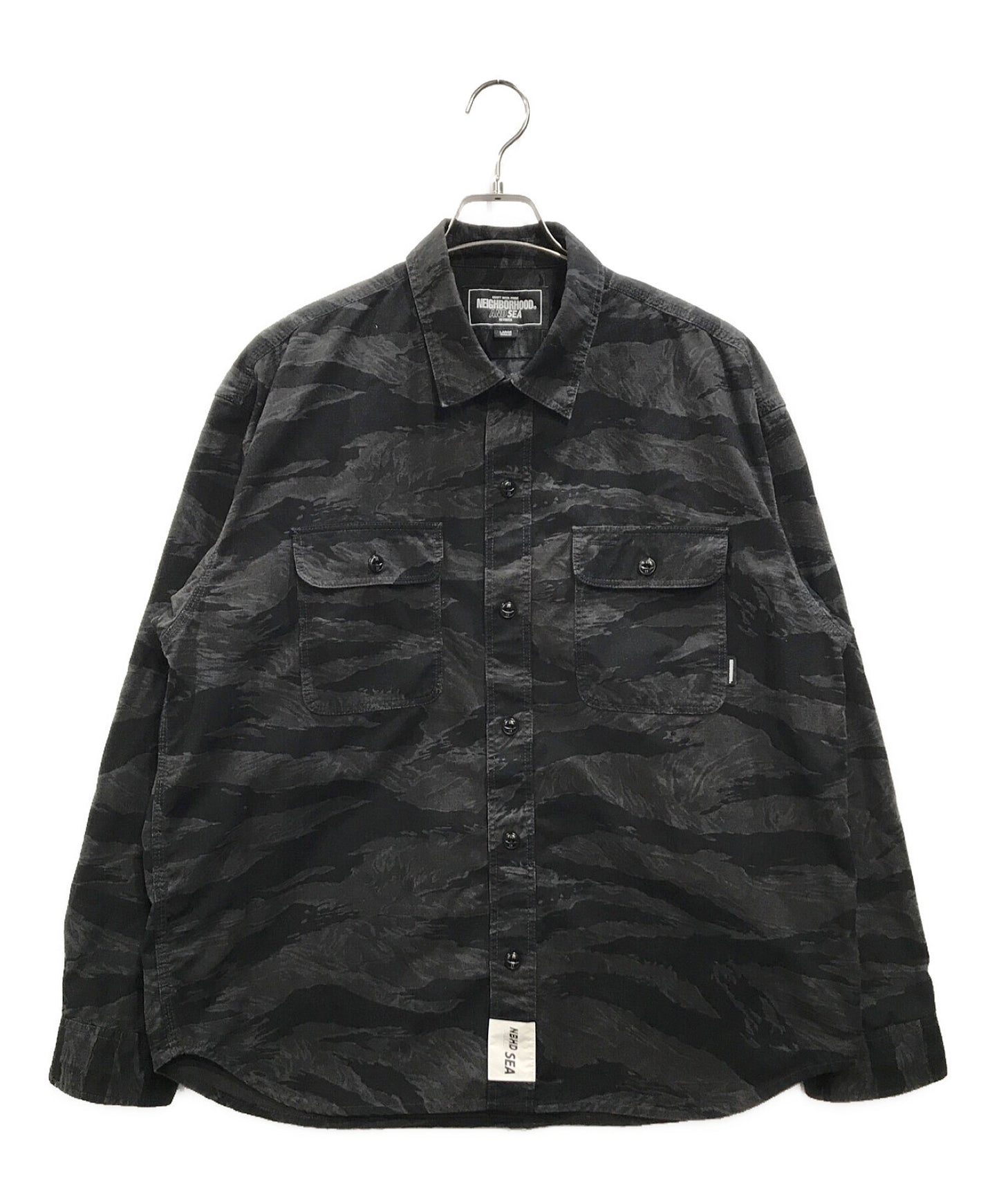 [Pre-owned] NEIGHBORHOOD CAMOUFLAGE OFFICER SHIRT LS Camouflage shirt 231AQWSN-SHM02S
