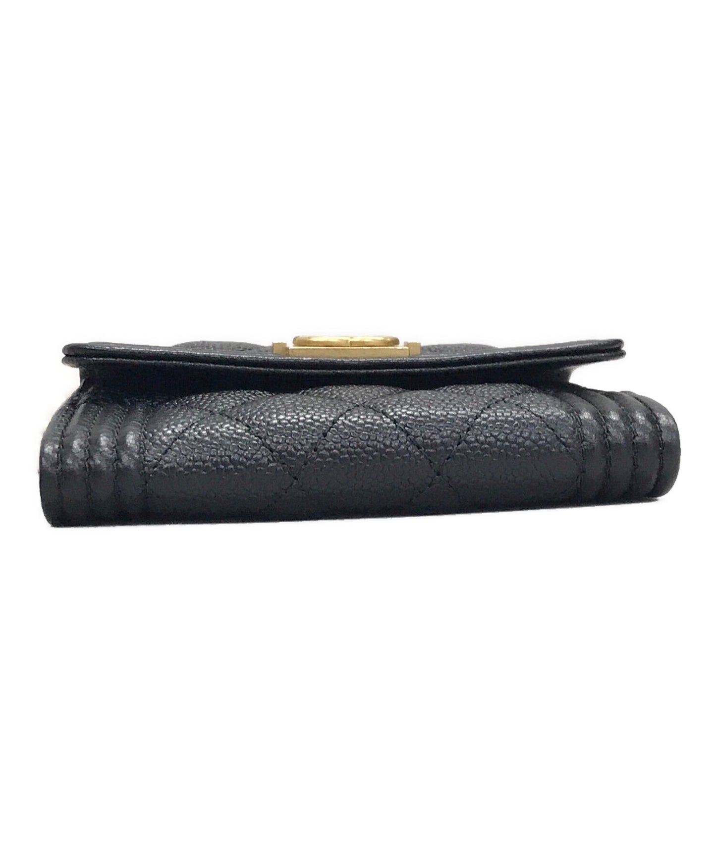 [Pre-owned] CHANEL Boy Chanel caviar skin shoulder wallet AP2206