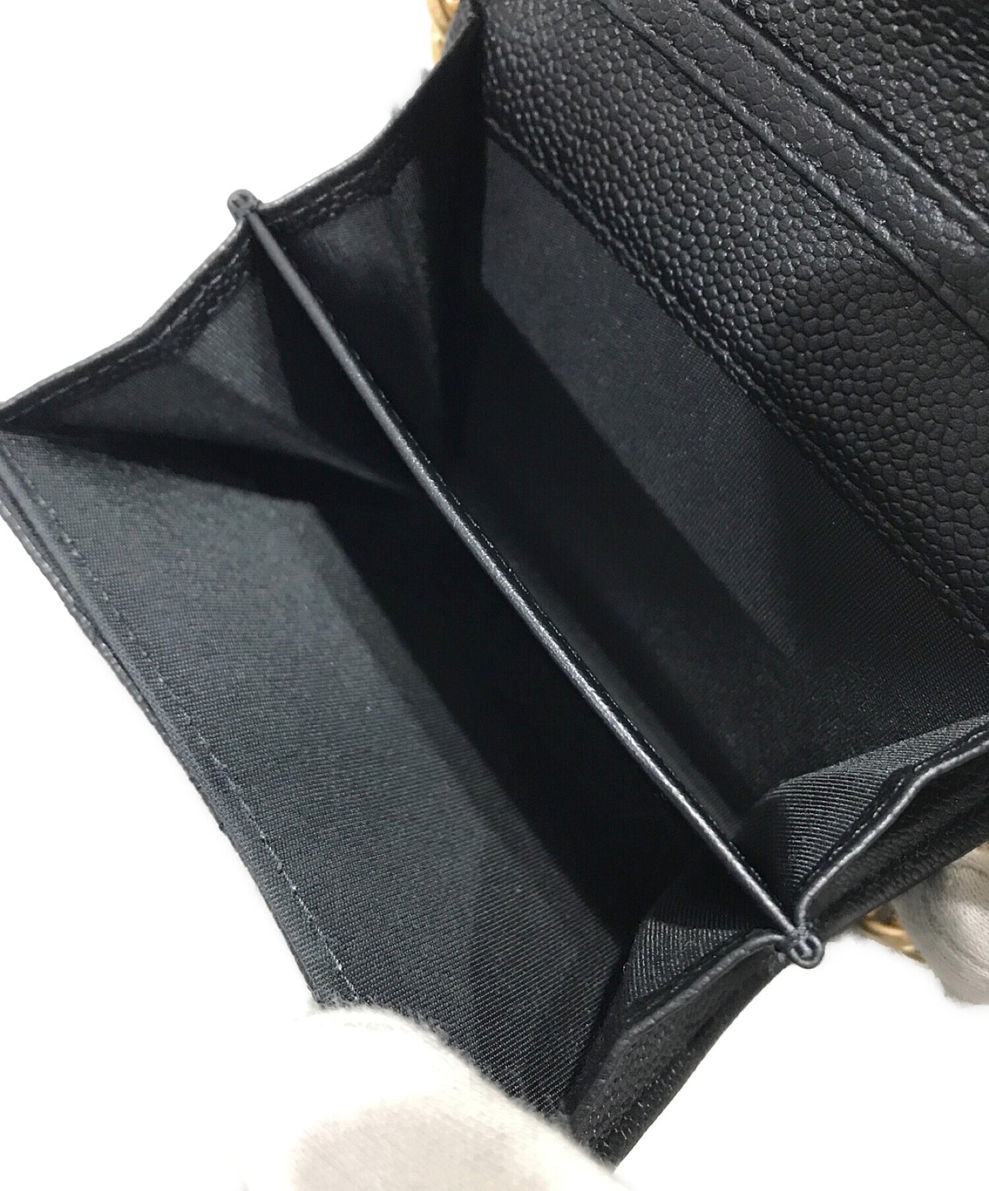 [Pre-owned] CHANEL Boy Chanel caviar skin shoulder wallet AP2206