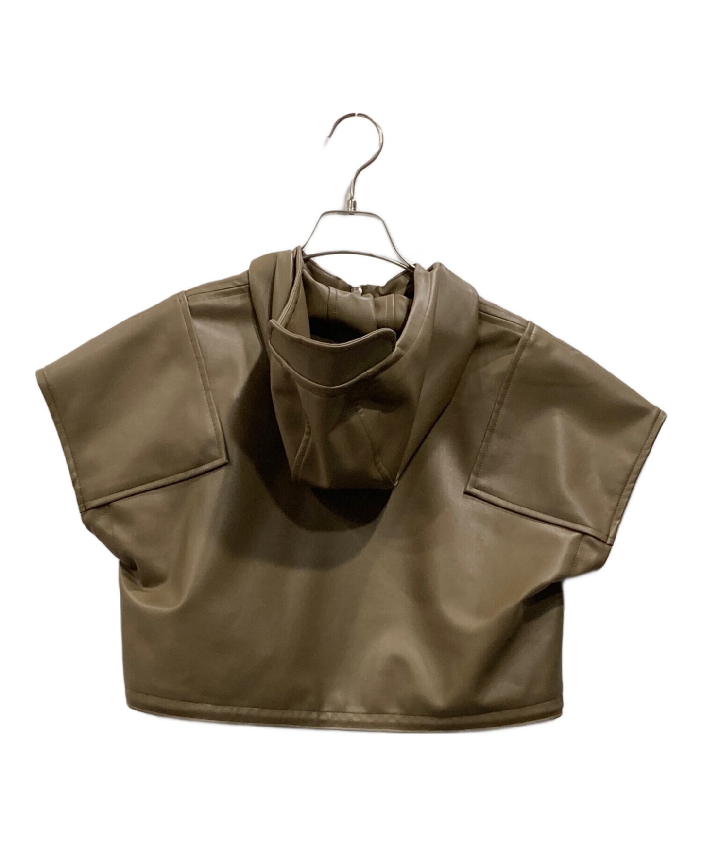 [Pre-owned] ISSEY MIYAKE Synthetic leather hooded jacket IM38FJ007