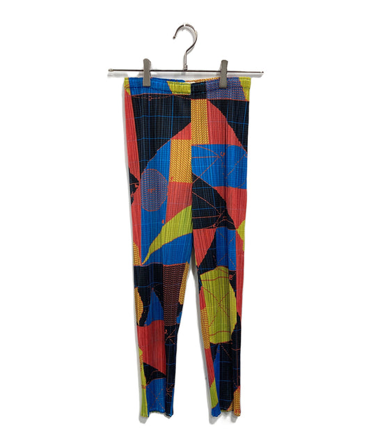 [Pre-owned] PLEATS PLEASE full-length pants with a full pattern PP81-JF544