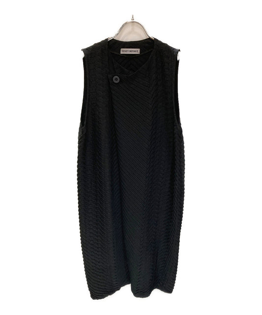 [Pre-owned] ISSEY MIYAKE Pleated long gilet IM82FE513