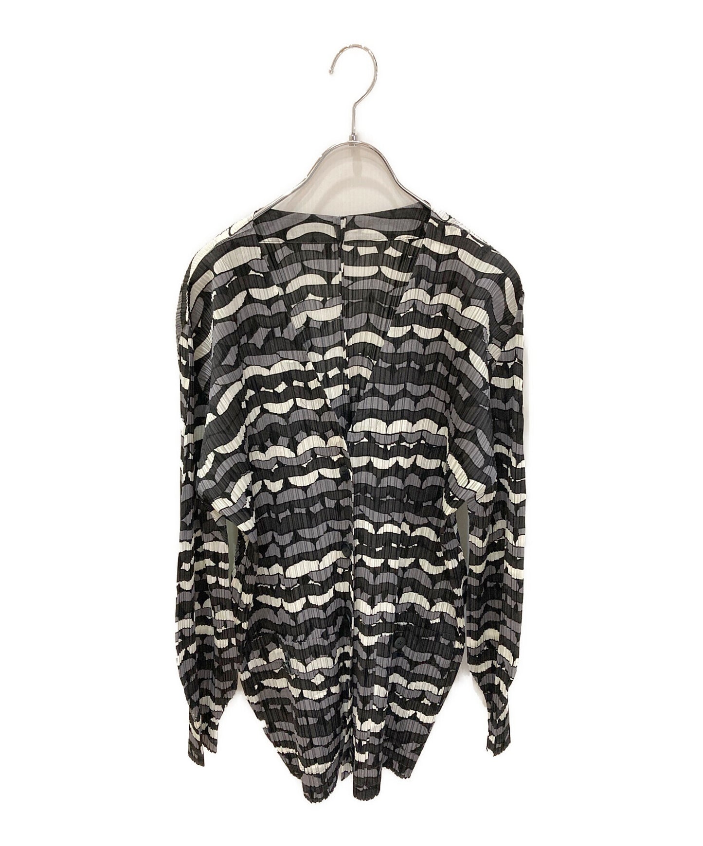 [Pre-owned] PLEATS PLEASE Pleated cardigan with all-over pattern PP23-J0766