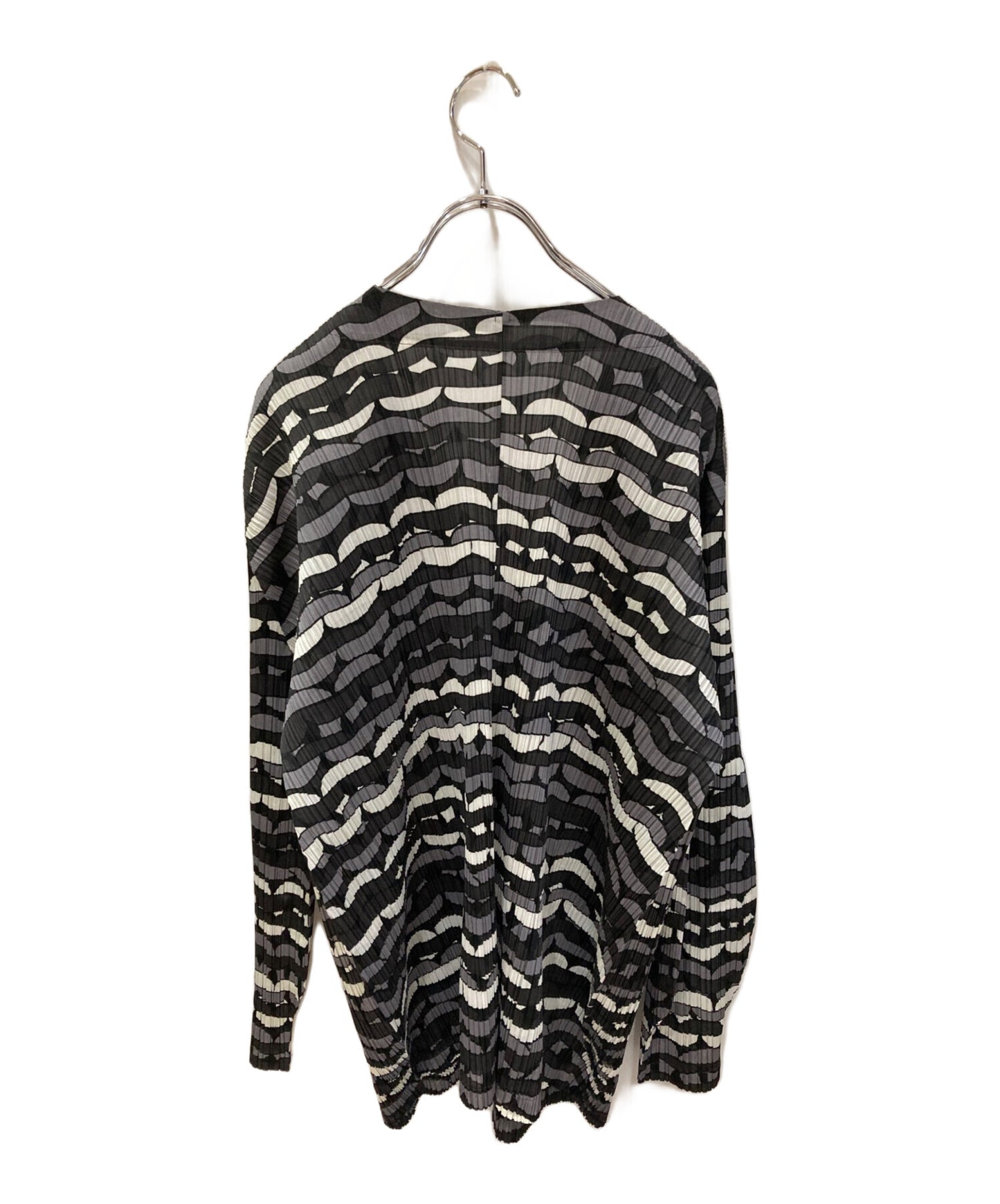 [Pre-owned] PLEATS PLEASE Pleated cardigan with all-over pattern PP23-J0766