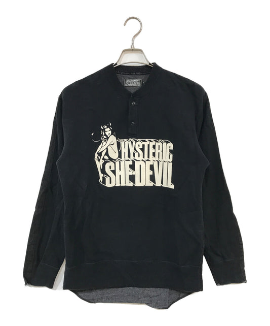 [Pre-owned] Hysteric Glamour SHE DEVIL Remake Henley Neck Sweatshirt 02223AH04