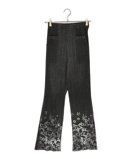 [Pre-owned] PLEATS PLEASE Denim transfer star pattern pleated pants PP22-JF811