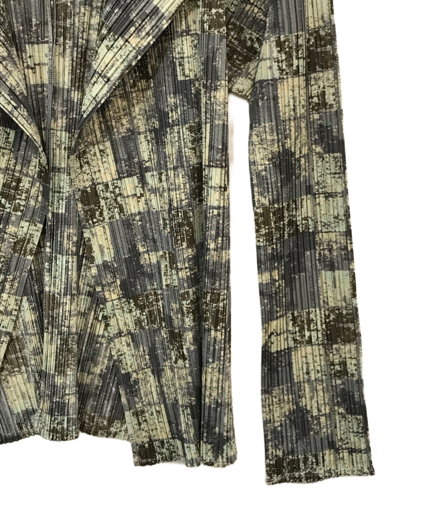 [Pre-owned] PLEATS PLEASE Faded checkered cardigan PP41-JO939