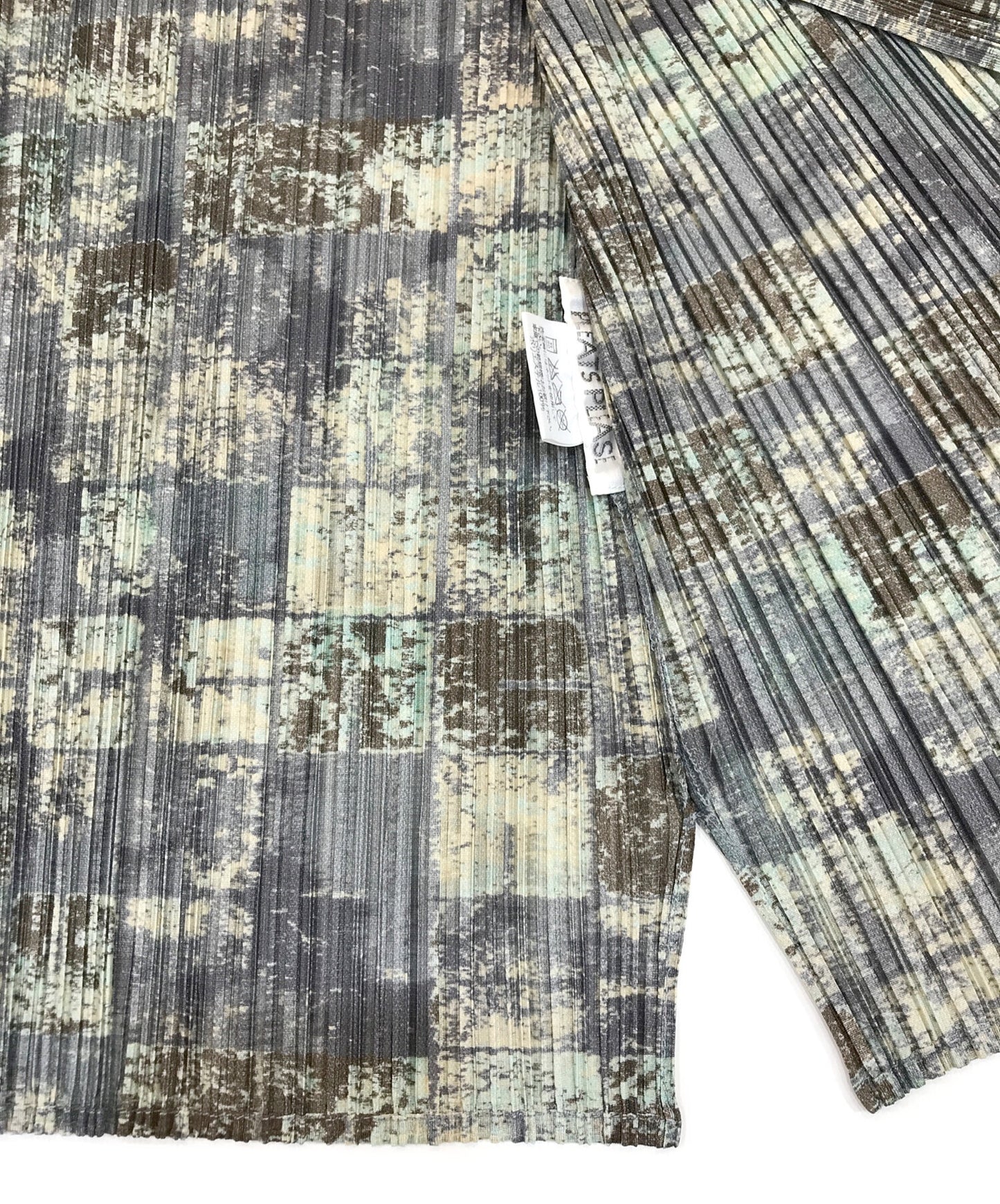 [Pre-owned] PLEATS PLEASE Faded checkered cardigan PP41-JO939