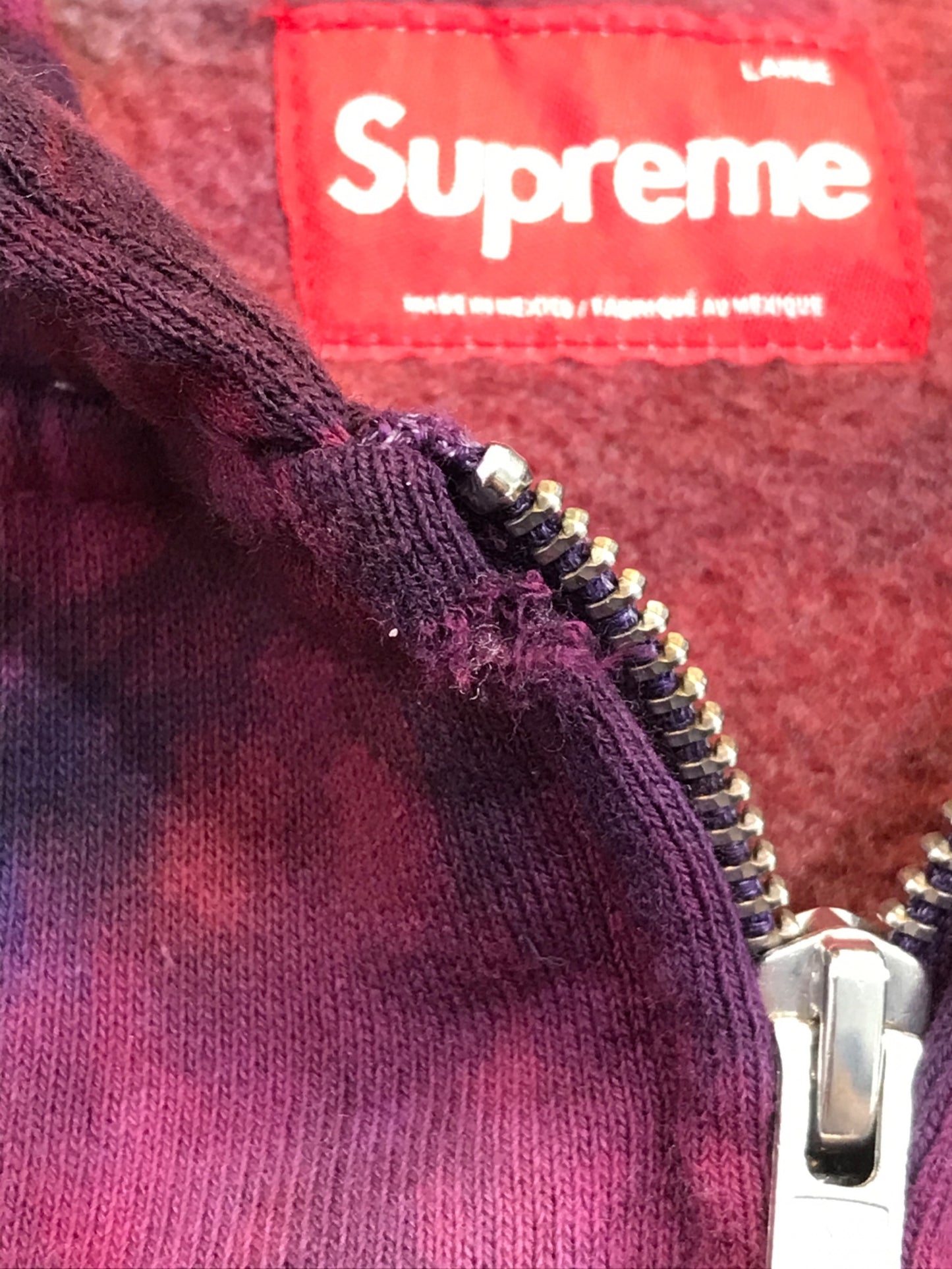 [Pre-owned] SUPREME Overdyed Small Box Zip Up Hooded Sweatshirt