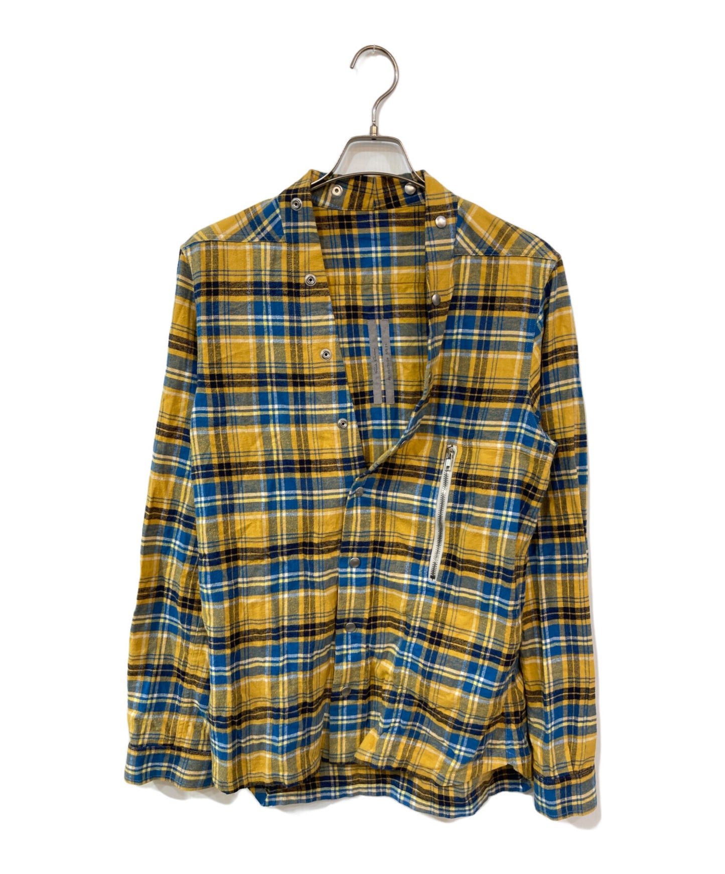 [Pre-owned] RICK OWENS Yellow Plaid Larry Shirt RU21S6287-CP