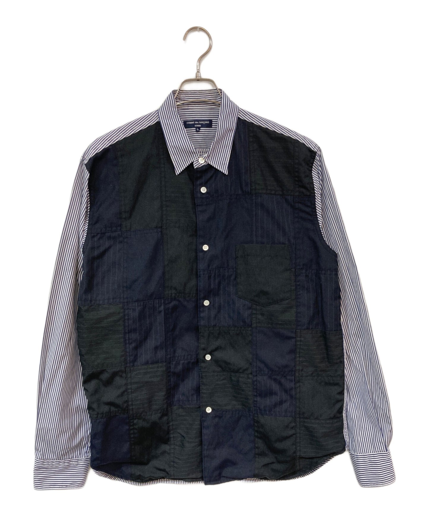 [Pre-owned] COMME des GARCONS HOMME Patchwork Switched Stripe Shirt HK-B016