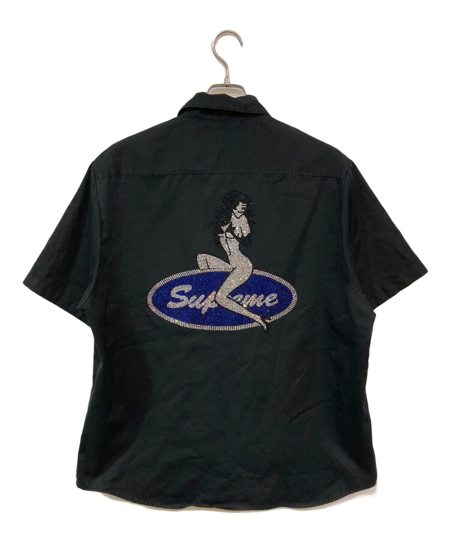 [Pre-owned] SUPREME rhinestone pin up s/s work shirt