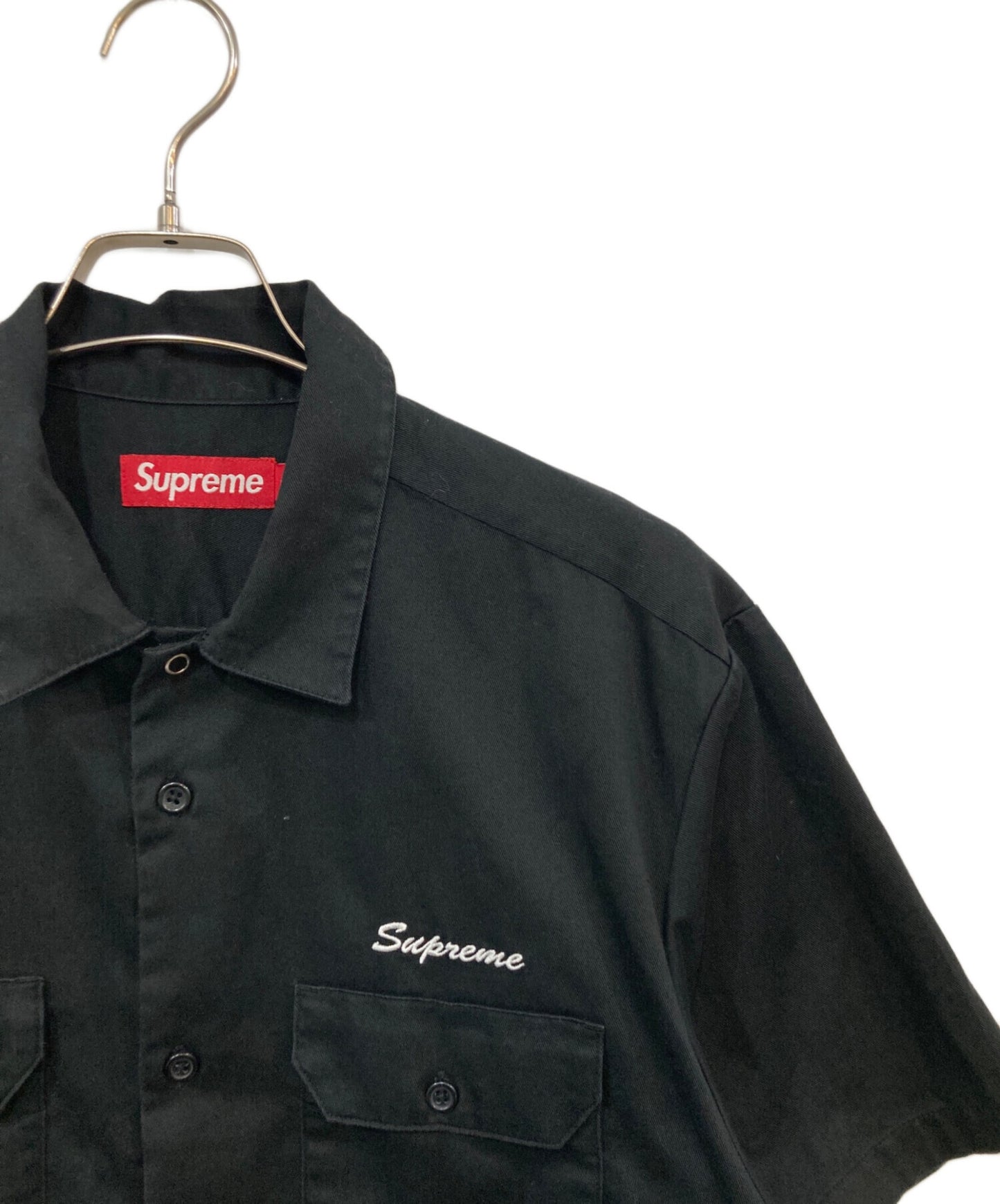 [Pre-owned] SUPREME rhinestone pin up s/s work shirt